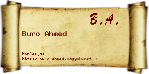 Buro Ahmed névjegykártya